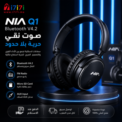 سماعة NIA Q1 تدعم البلوتوث وراديو FM وبطاقة Micro SD ومدخل AUX